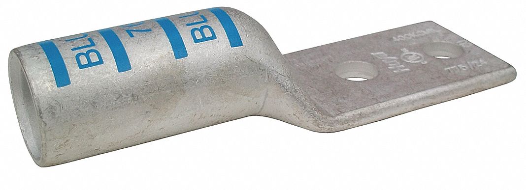 TwoHoleLugCmprsnConn Long Blue 76