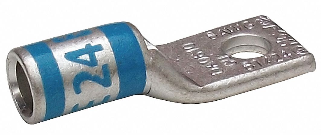 OneHoleLugCmprsnConn Long Blue 24