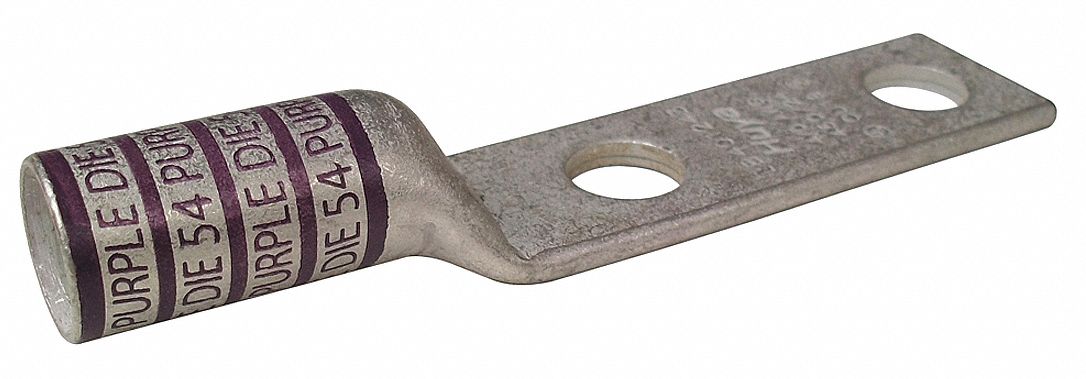 TwoHoleLugCmprsnConn Long Purple 54