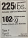 Duty Rating Label Replacement 225 lb