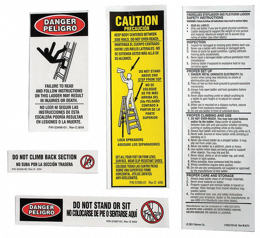 FG Stepladder Safety and Instr. Labels