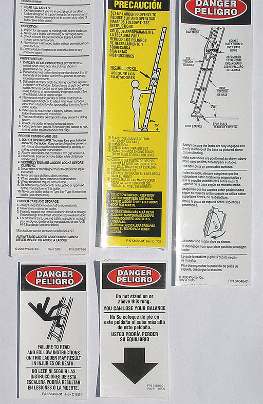 Extension Ladder Labels 20 Labels