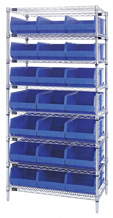 G7073 Bin Shlvng 14inx74inx36in Blue