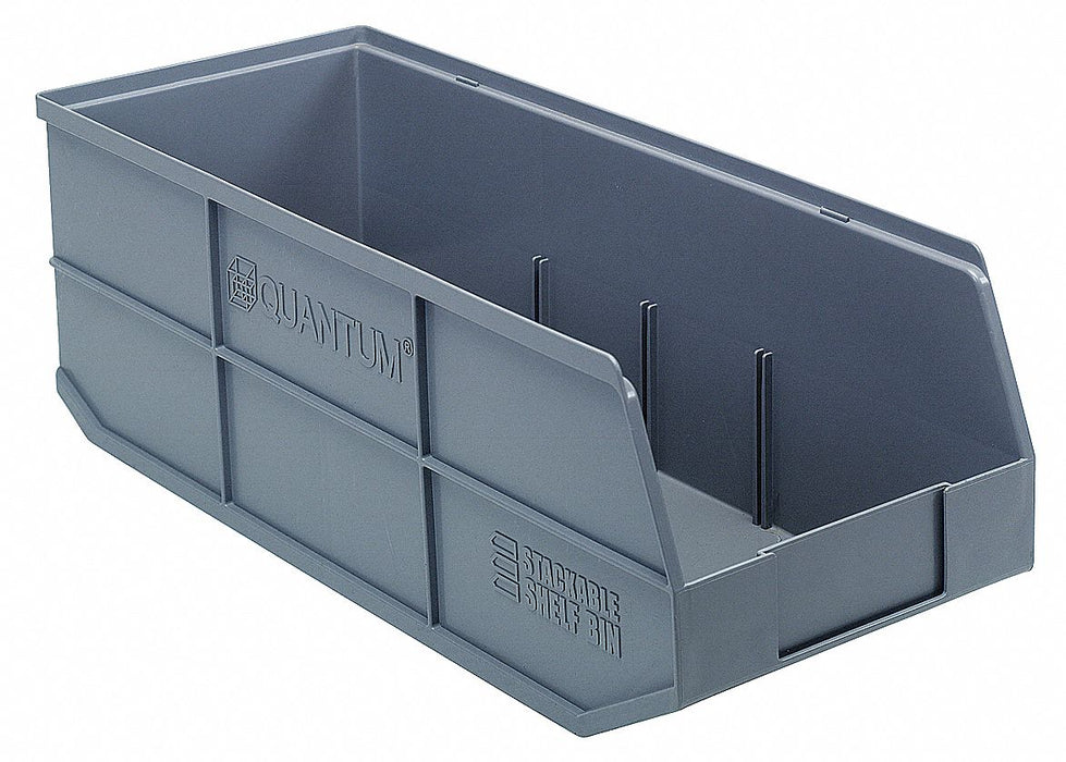 G7051 Shelf Bin Gray Polypropylene 7 in