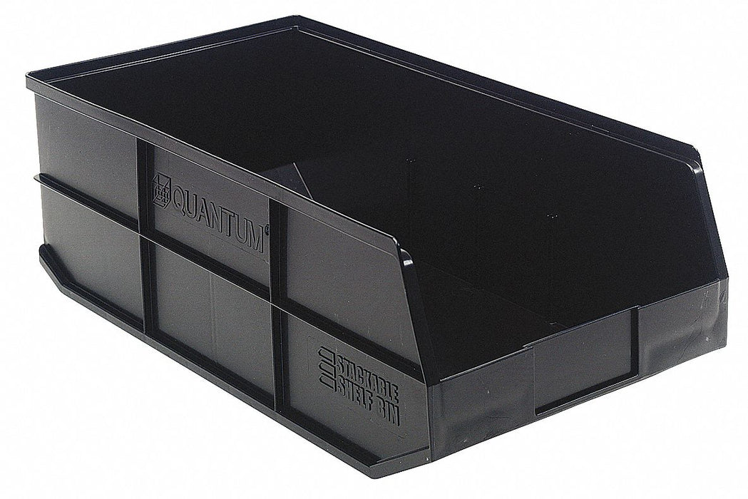 G7052 Shelf Bin Black Polypropylene 7 in