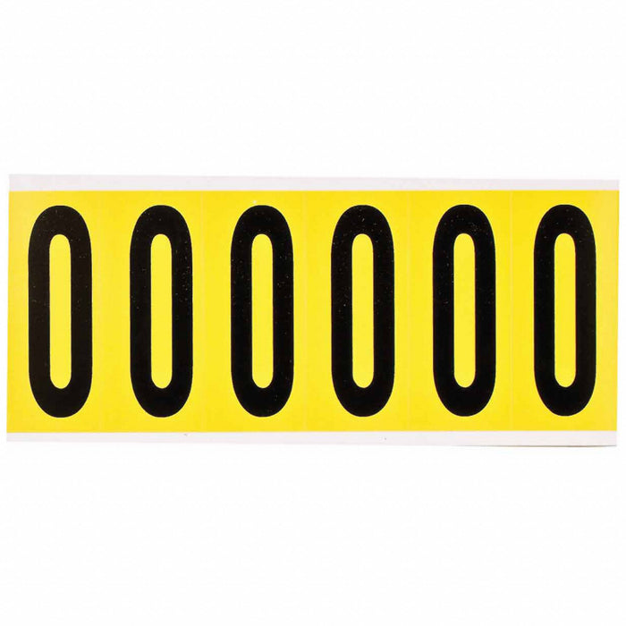 Number Label 0 1-1/2 in W x 3-1/2 in H