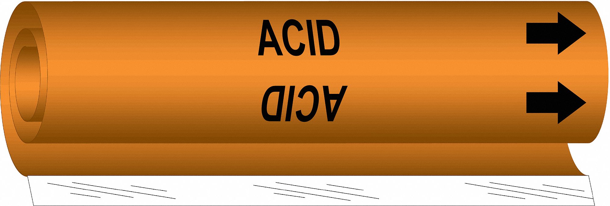 Pipe Marker Acid 5 in H 8 in W