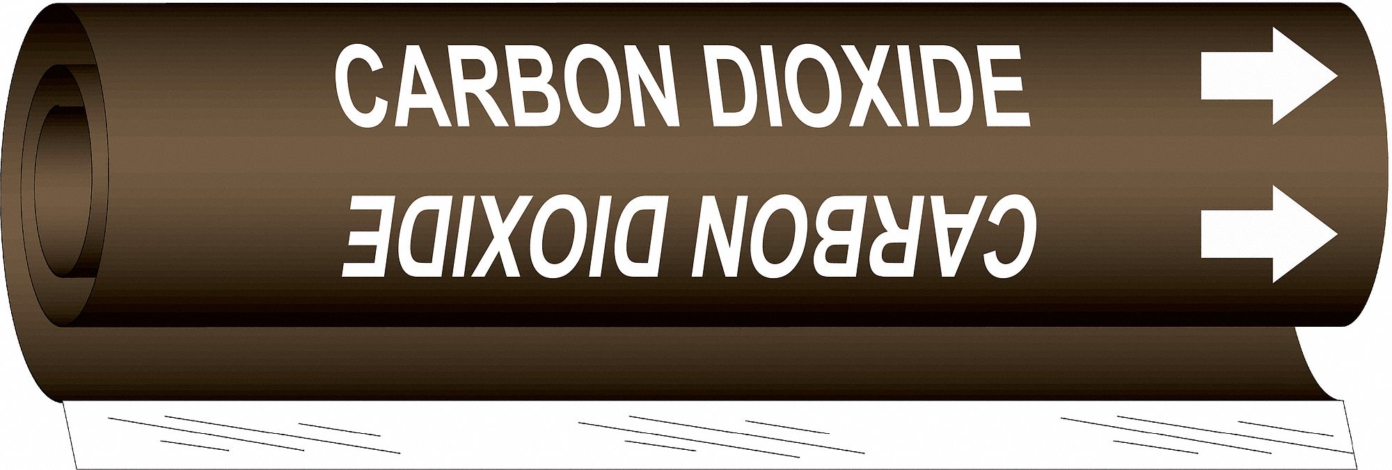 Pipe Marker Carbon Dioxide 5 in H 8 in W