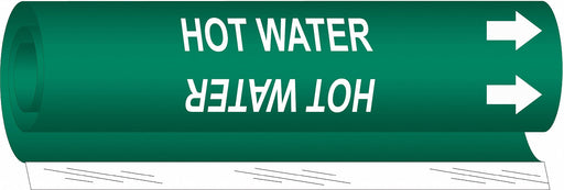 Pipe Marker Hot Water 5 in H 8 in W