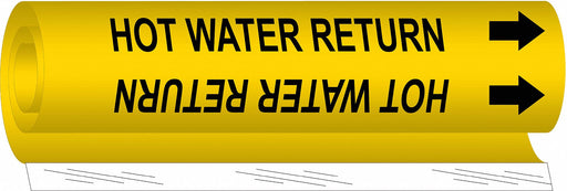 Pipe Marker Hot Water Return 5in H 8in W