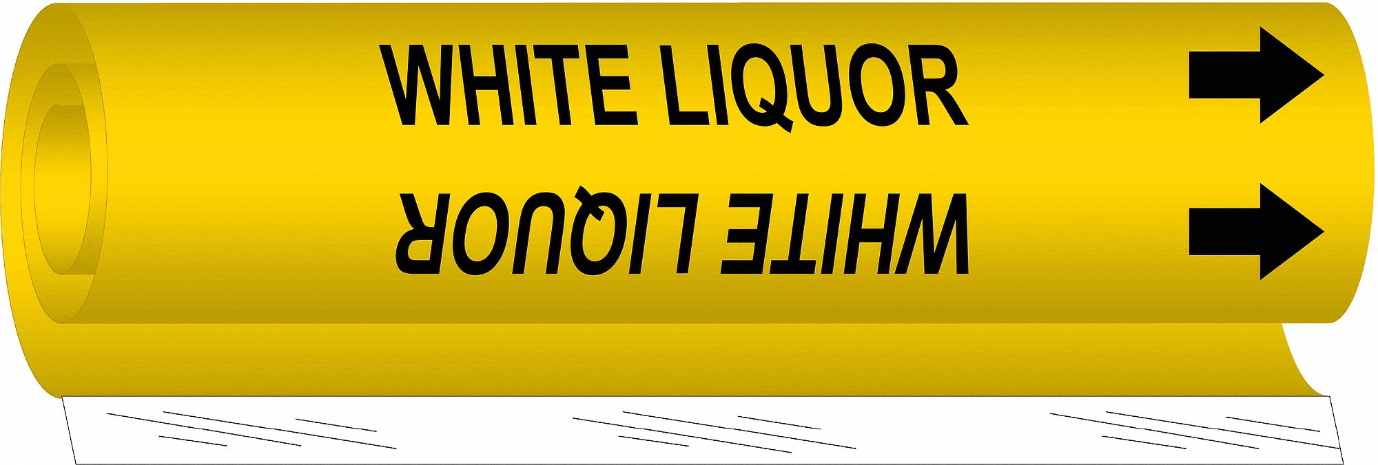 Pipe Marker White Liquor 5 in H 8 in W