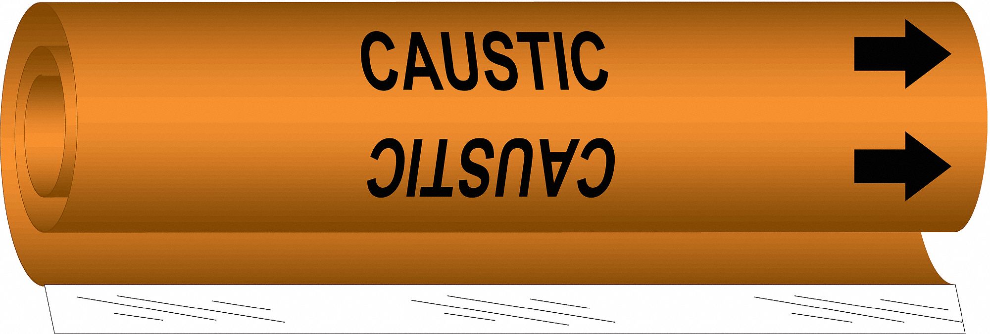 Pipe Marker Caustic 26 in H 12 in W