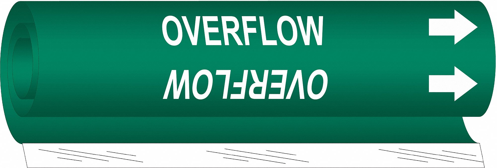 Pipe Marker Overflow 9 in H 8 in W
