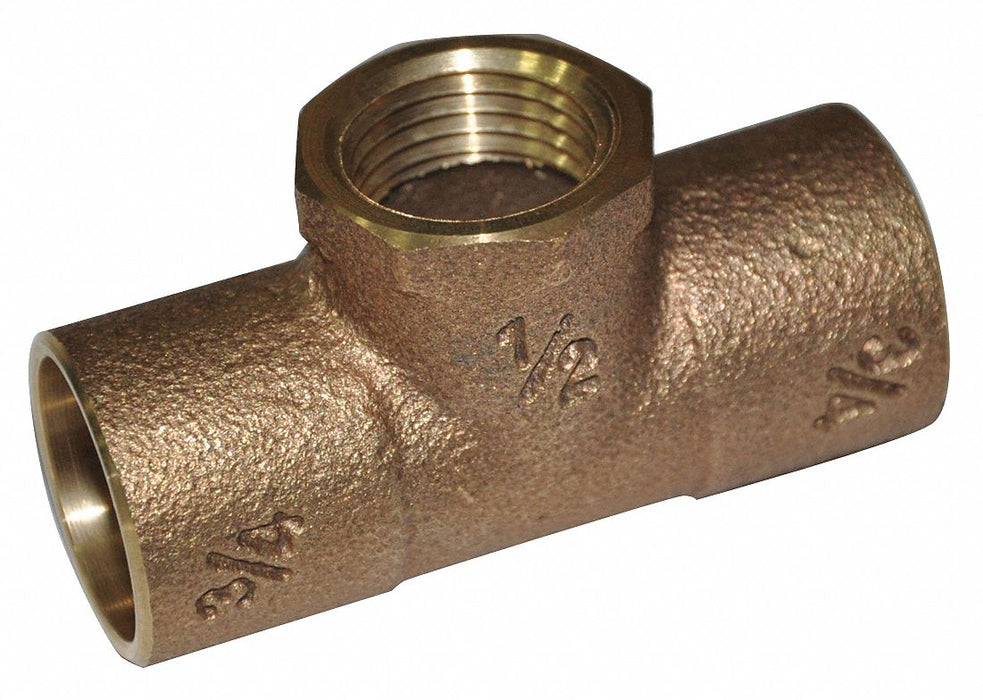 Tee Copper Cup 3/4  FNPT 1/2 