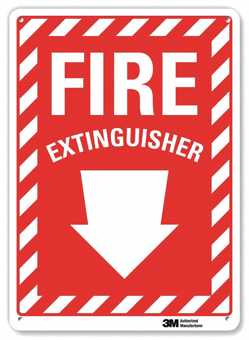 Fire Extinguisher Sign 10inx7in Aluminum