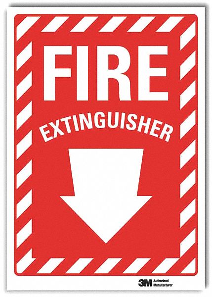 Fire Extinguisher Sign 7x5in Rflctive