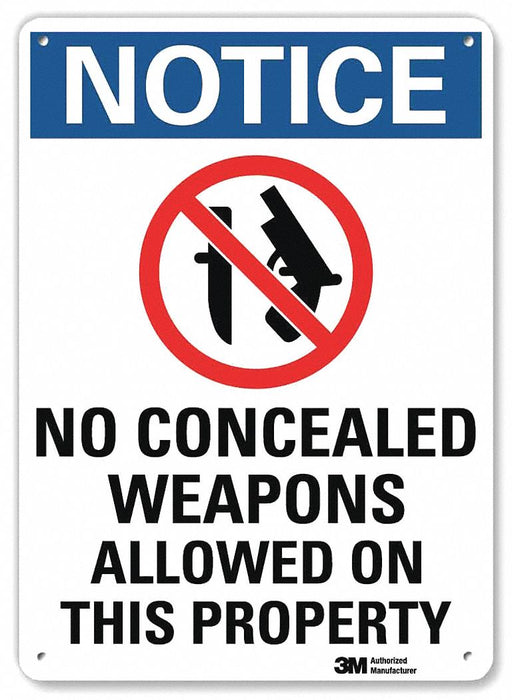 Notice Sign 10 in x 7 in Aluminum