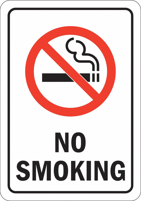 No Smoking Sign 10 inx7 in Aluminum