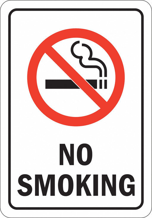 No Smoking Sign 10 inx7 in Aluminum
