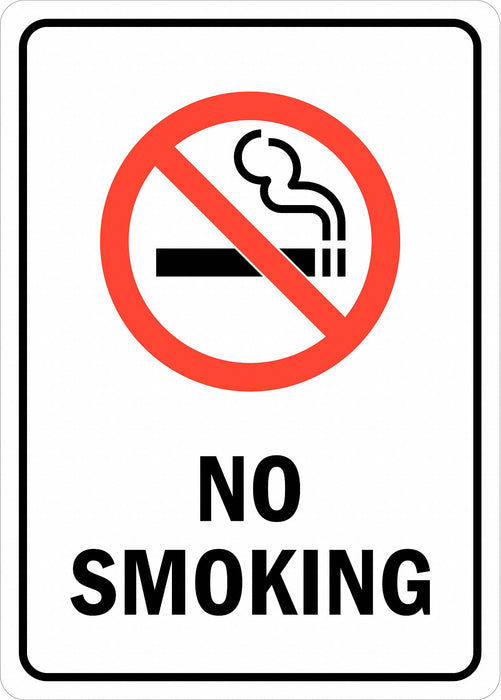 No Smoking Sign 14 inx10 in Aluminum