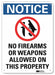 Notice Sign 14 in x 10 in Aluminum