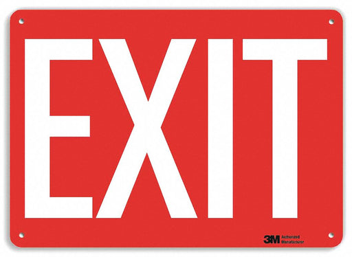 Exit Sign 10 in x 14 in Aluminum