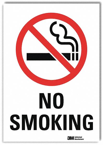 No Smoking Sign 10inx7in Rflctv Sheeting