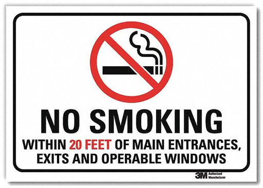 No Smoking Sign 7inx10in Rflctv Sheeting