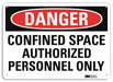 Danger Sign 10 inx14 in Aluminum