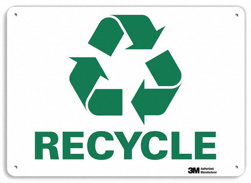 Recycling Sign 10 in x 14 in Aluminum