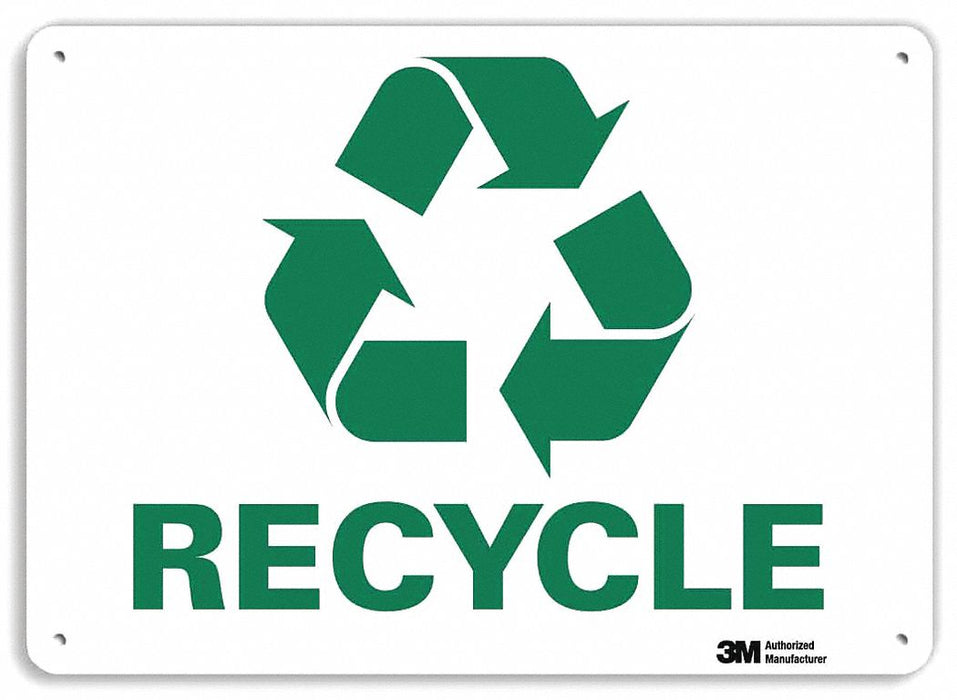 Recycling Sign 10 in x 14 in Aluminum