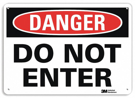 Danger Sign 10 inx14 in Plastic