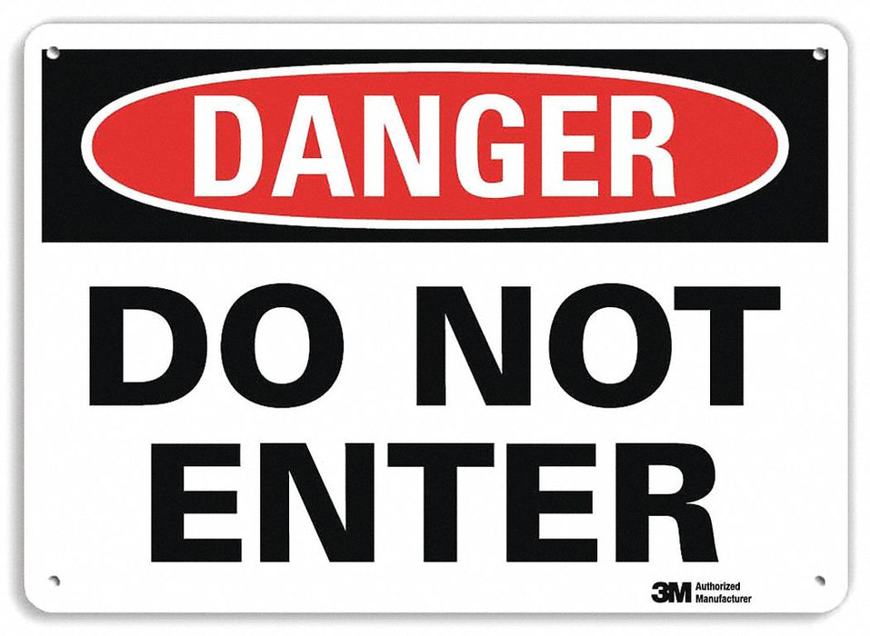 Danger Sign 7 in x 10 in Aluminum