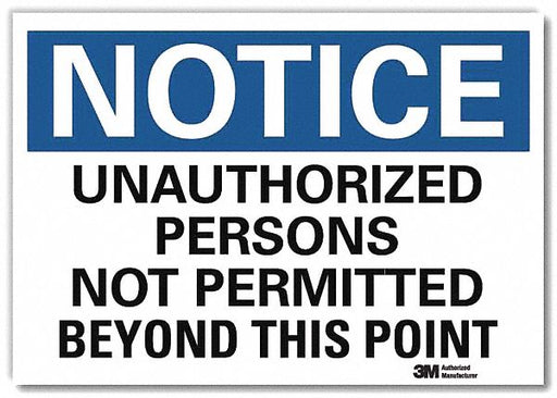 Notice Sign 10 in x 14 in Rflct Sheeting
