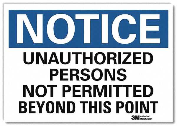 Notice Sign 7 in x 10 in Rflct Sheeting