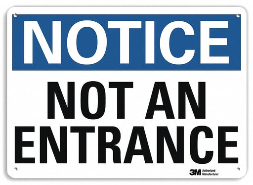 Notice Sign 10 in x 14 in Plastic