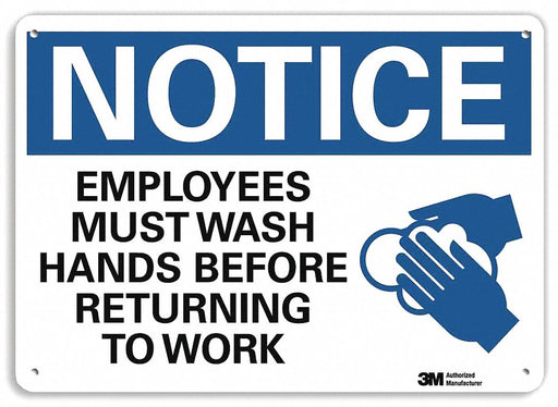 Notice Sign 10 in x 14 in Plastic