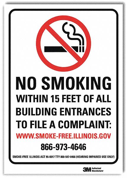 No Smoking Sign 7inx5in Reflctv Sheeting