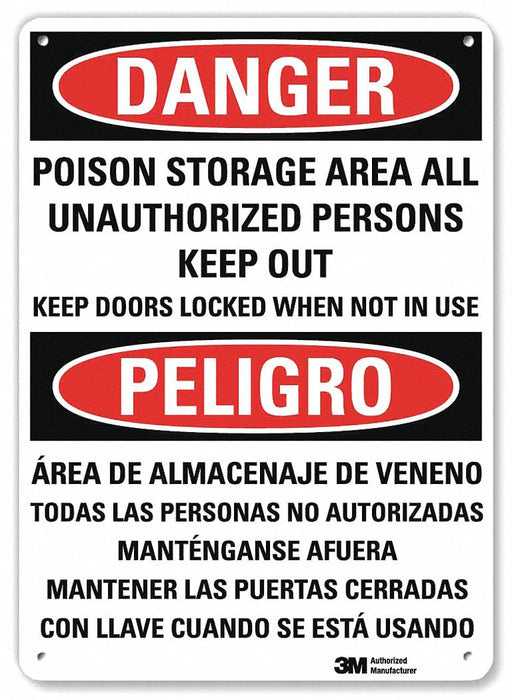 Danger Sign 14 in x 10 in Aluminum