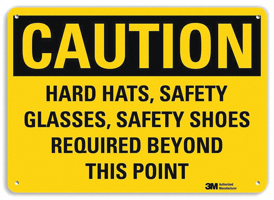 Caution Sign 7 in x 10 in Aluminum