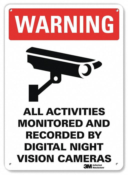 Warning Sign 14 in x 10 in Aluminum