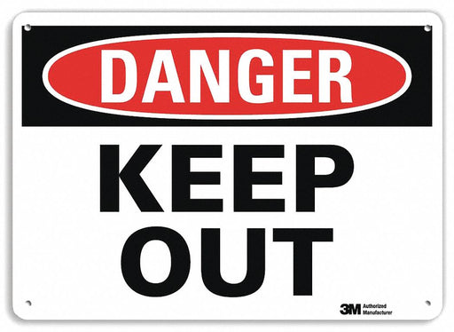 Danger Sign 7 inx10 in Plastic