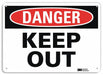 Danger Sign 7 in x 10 in Aluminum
