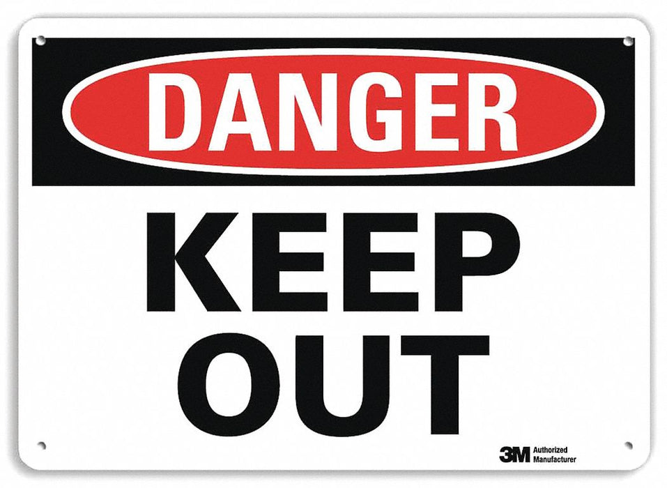 Danger Sign 7 in x 10 in Aluminum