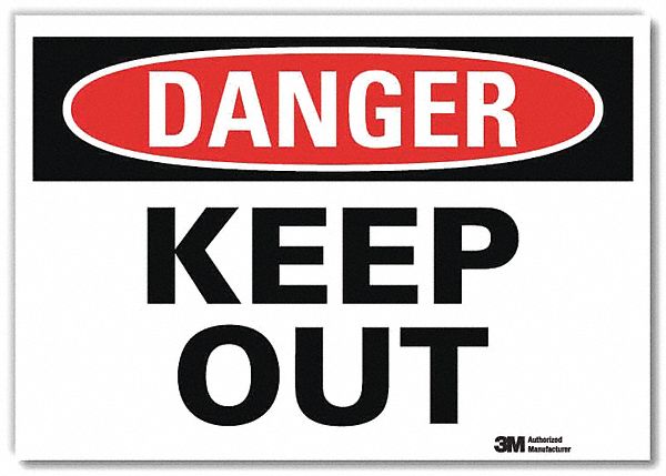 Danger Sign 7 in x 10 in Rflct Sheeting