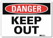 Danger Sign 10 in x 14 in Rflct Sheeting