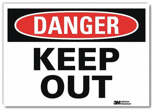 Danger Sign 10 in x 14 in Rflct Sheeting