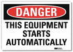 Danger Sign 10 in x 14 in Rflct Sheeting