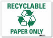 Recycling Sign 10x14in Rflctive Sheeting