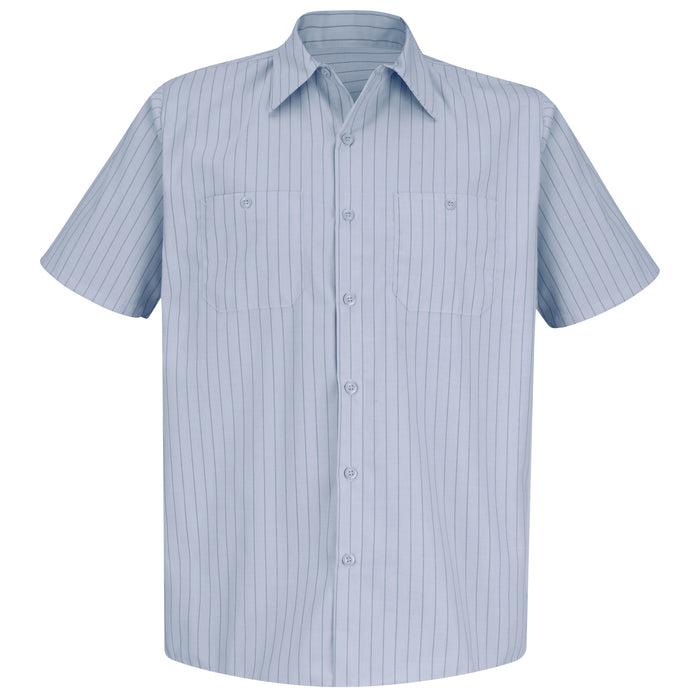 Men's Short Sleeve Striped Work Shirt
